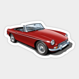 MGB Roadster in tartan red Sticker